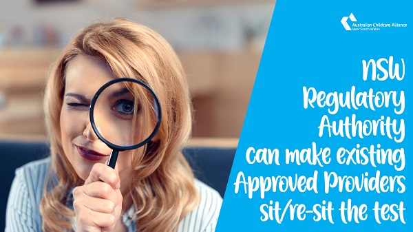 Existing Approved Providers can still be required to sit/re-sit the test