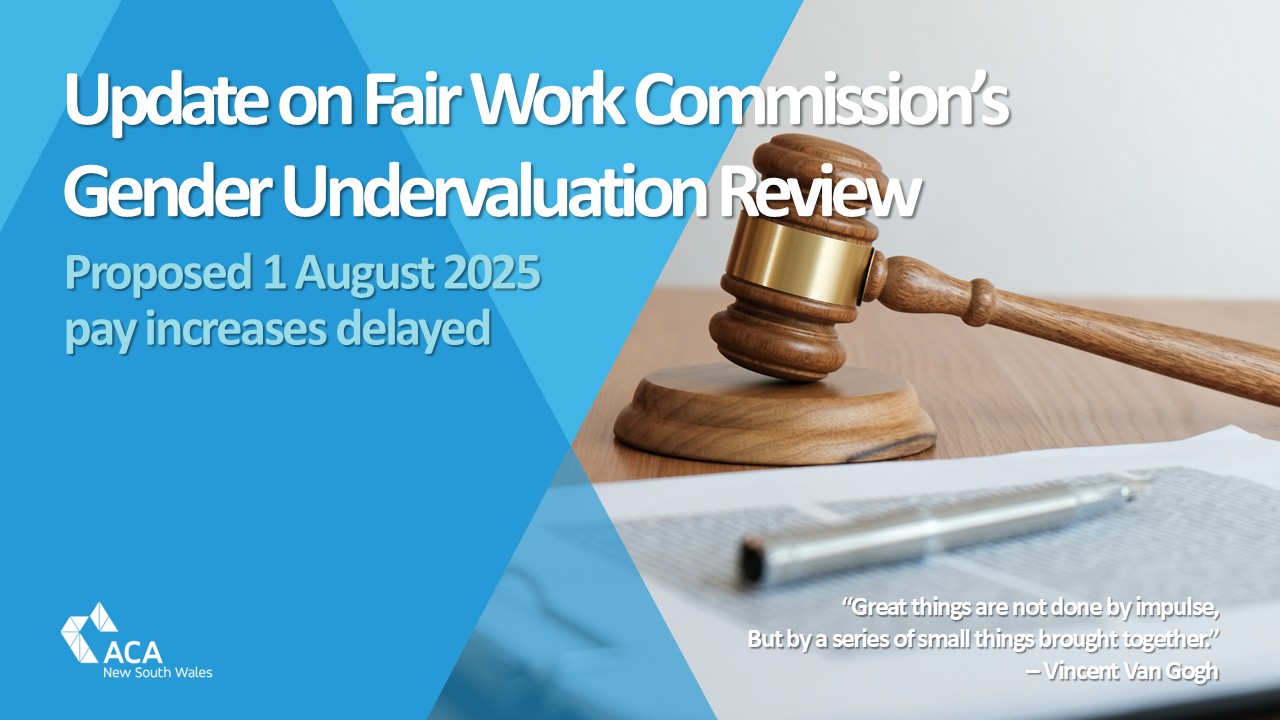 Update on Fair Work Commission's Gender Undervaluation Review