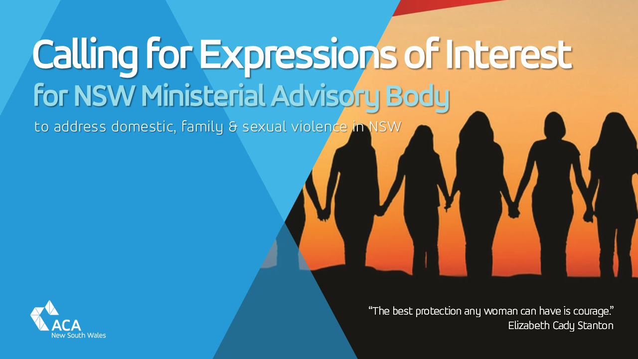 Invitation to join NSW Ministerial Advisory Body to address domestic, family and sexual violence in NSW