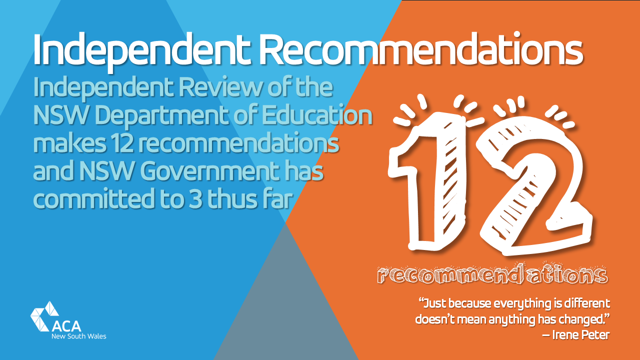 What are the Independent  Review's 12 recommendations?