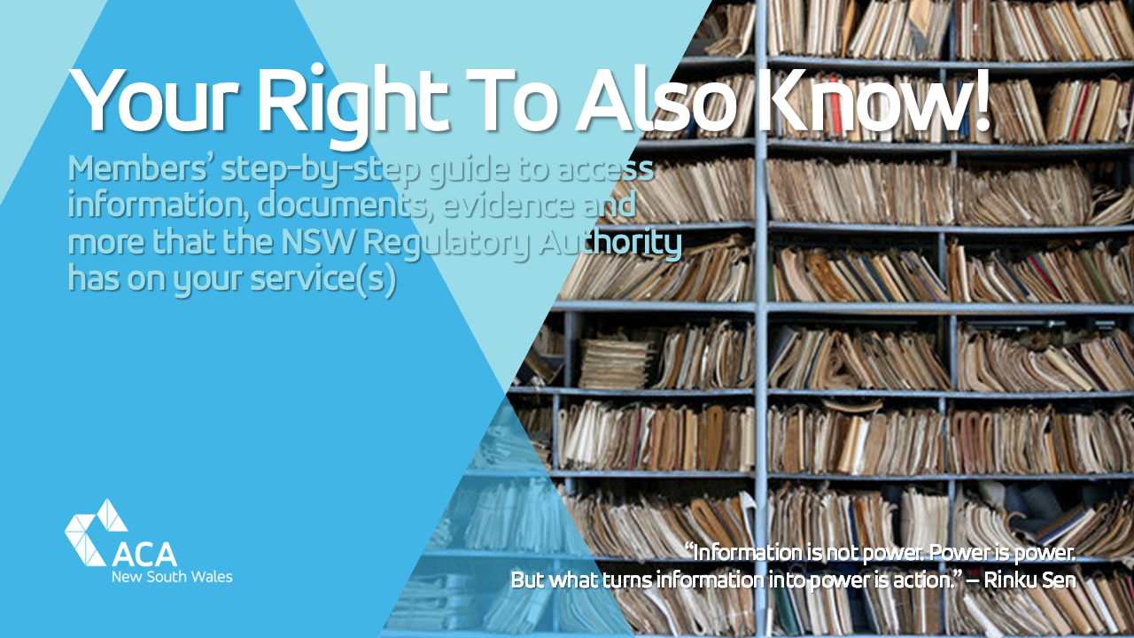 Full transparency to comply with new NSW Ministerial Guideline?