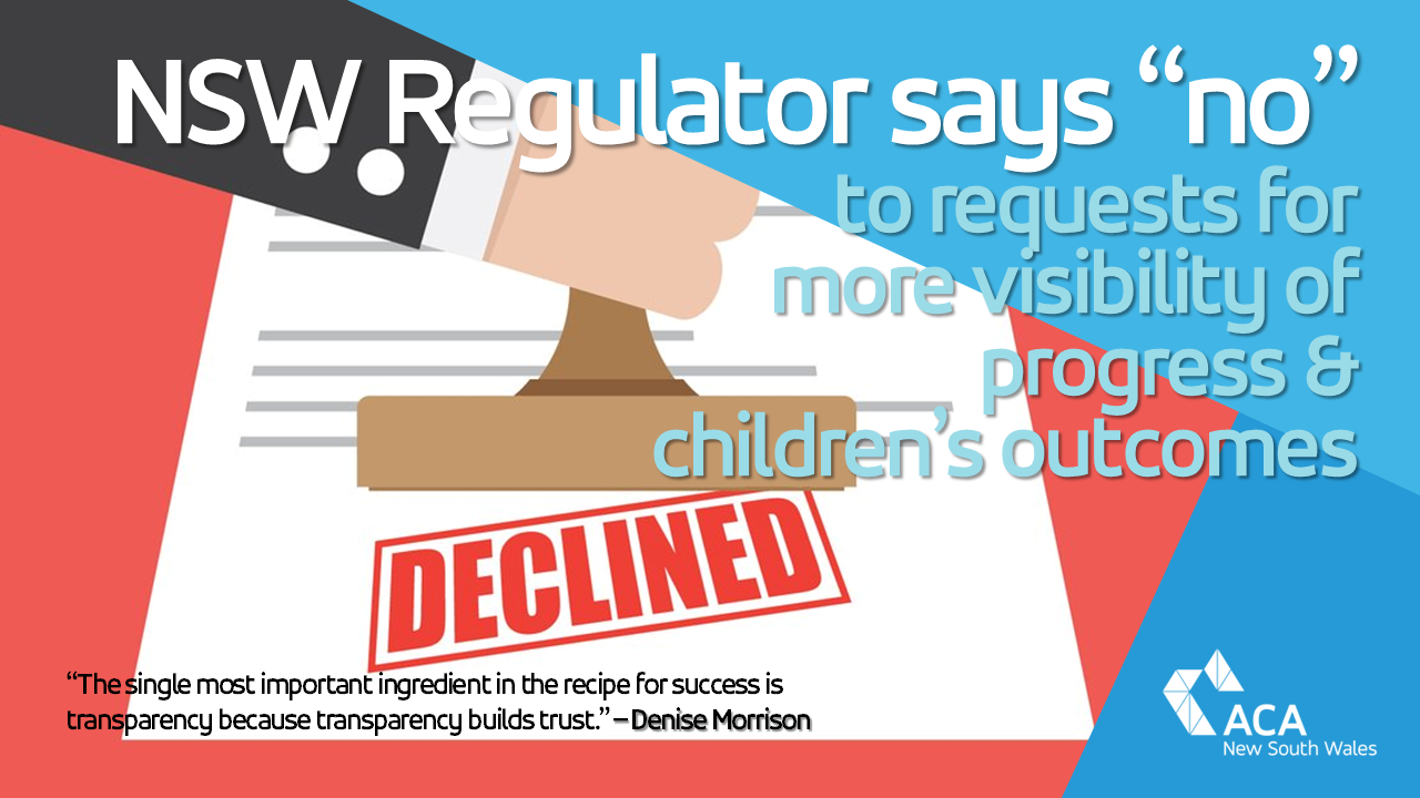 NSW Department of Education and the NSW Early Learning Commission decline request to share more information about progress and children's outcomes