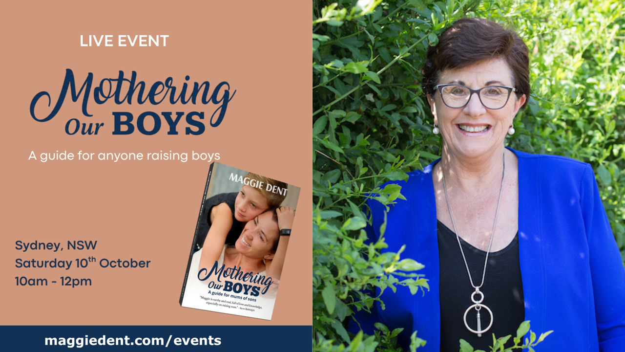 Want to win a free ticket(s) to Maggie Dent's Mothering Our Boys seminar on 10 Oct 2026?