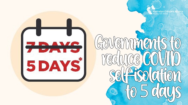 COVID isolation to be reduced to 5 days beginning 9 September 2022