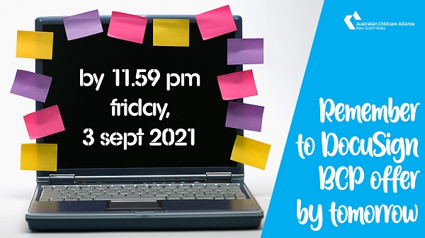 REMINDER: DocuSign by tomorrow to receive your new Business Continuity Payments